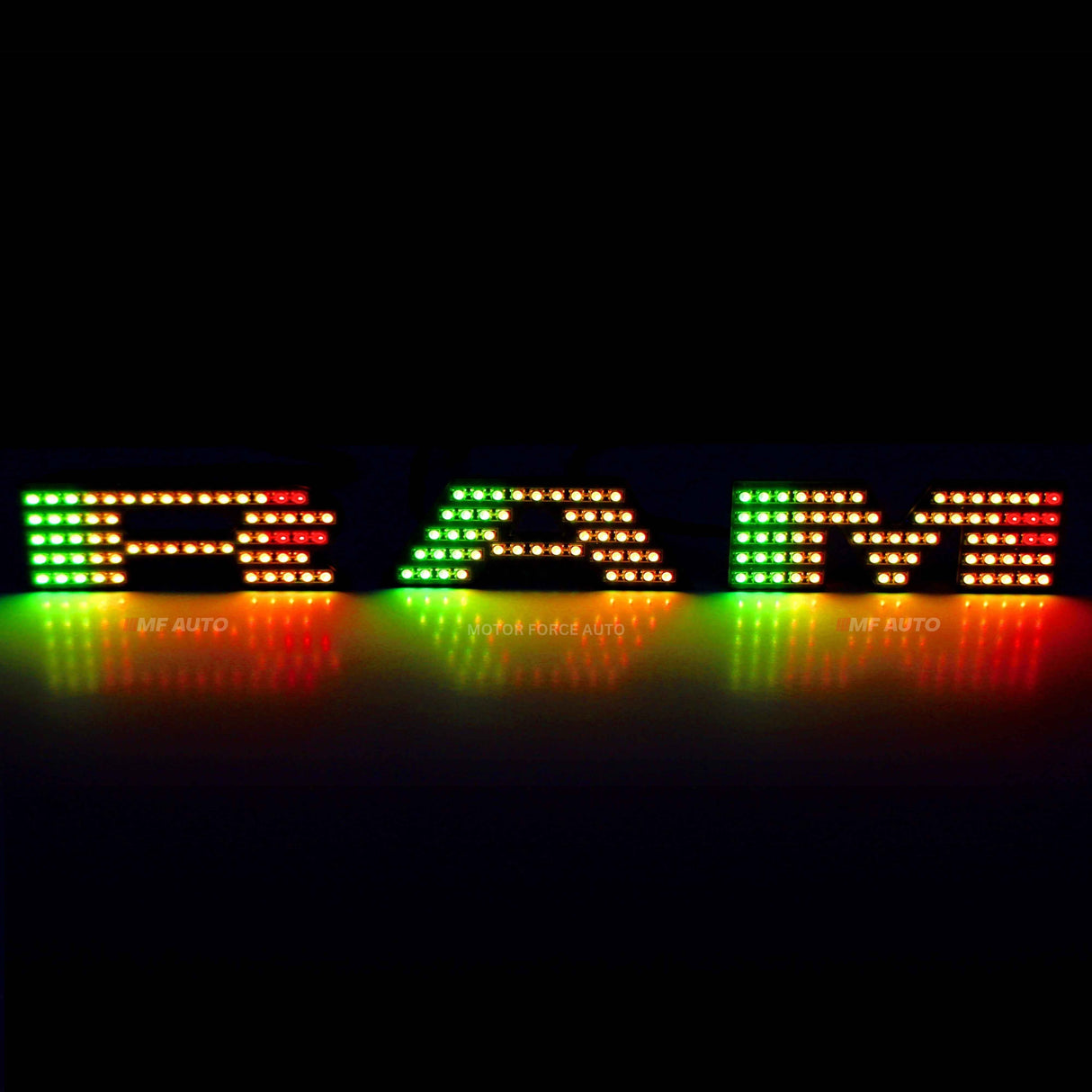 Weather-resistant Dodge RAM Flow Series RGBW LED Emblem for 2019-2024 models, perfect for harsh conditions.