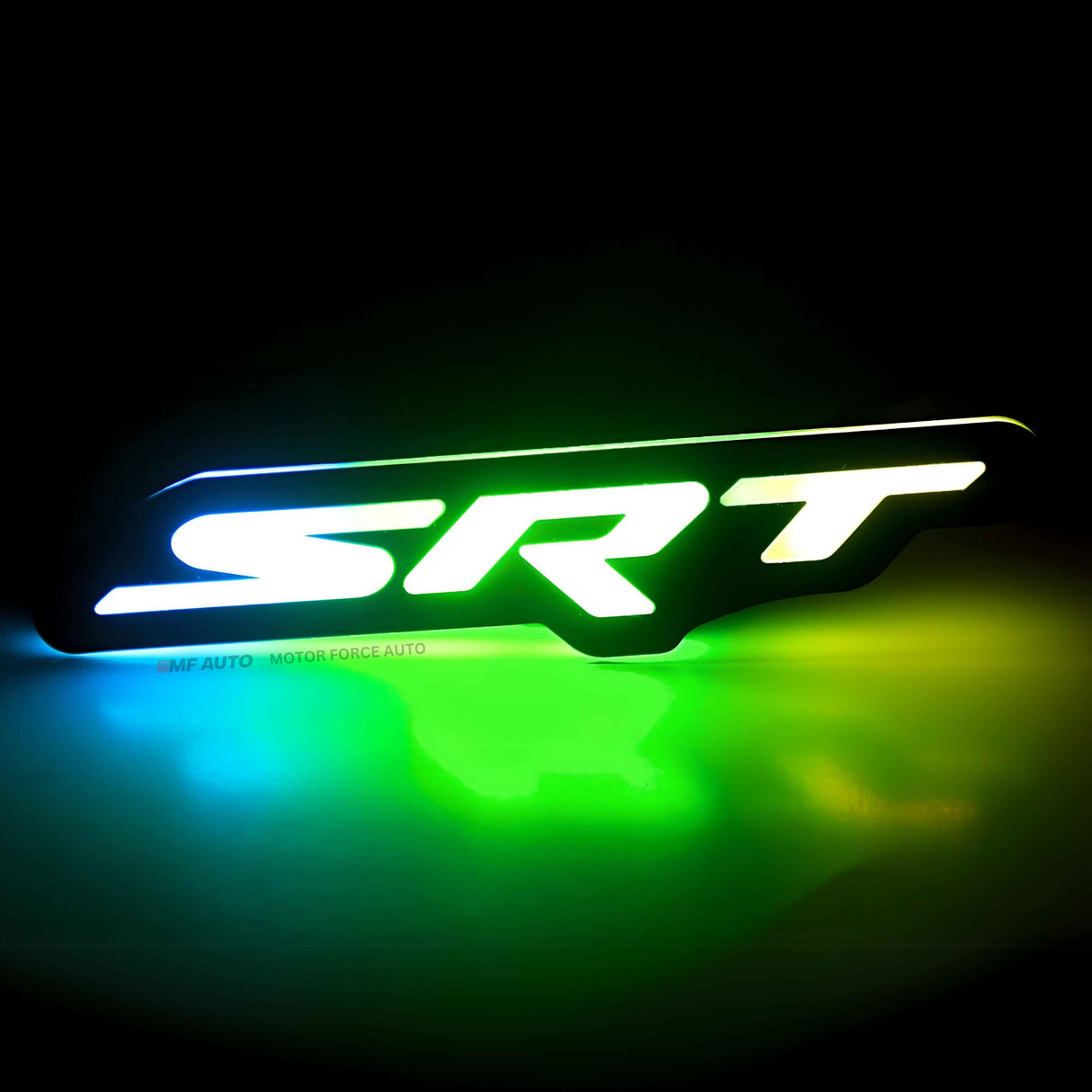 Flow Series SRT RGBW LED Badge Emblem Logo / Dodge Charger / Challenger / Chrysler / JEEP