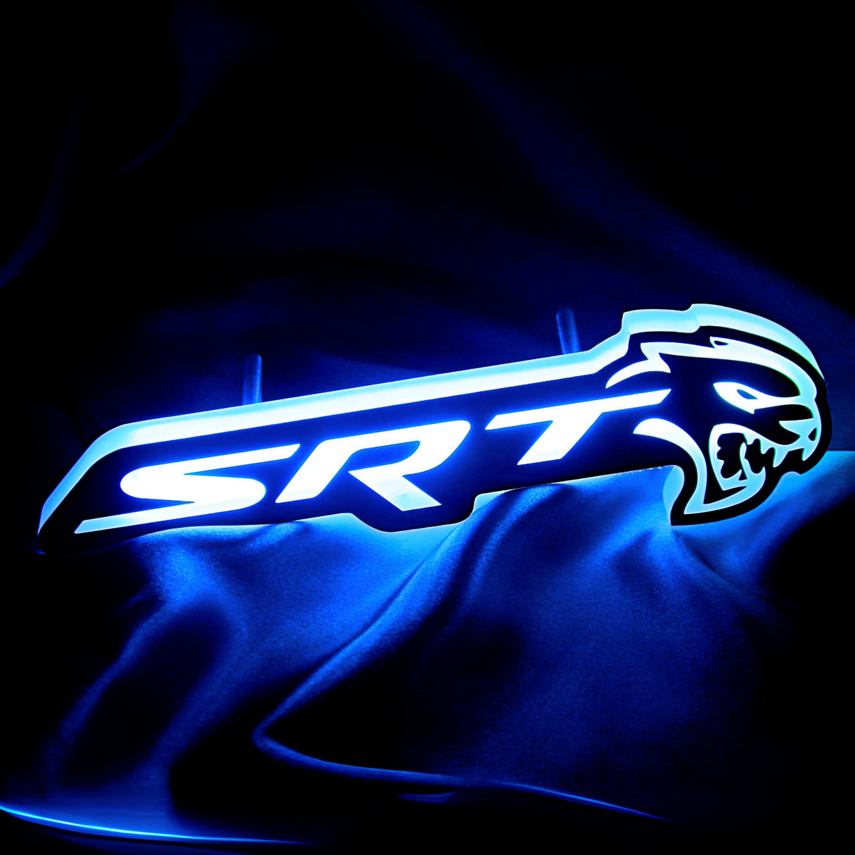 Multicolor SRT Hellcat Style RGB LED Emblem Grille Badge