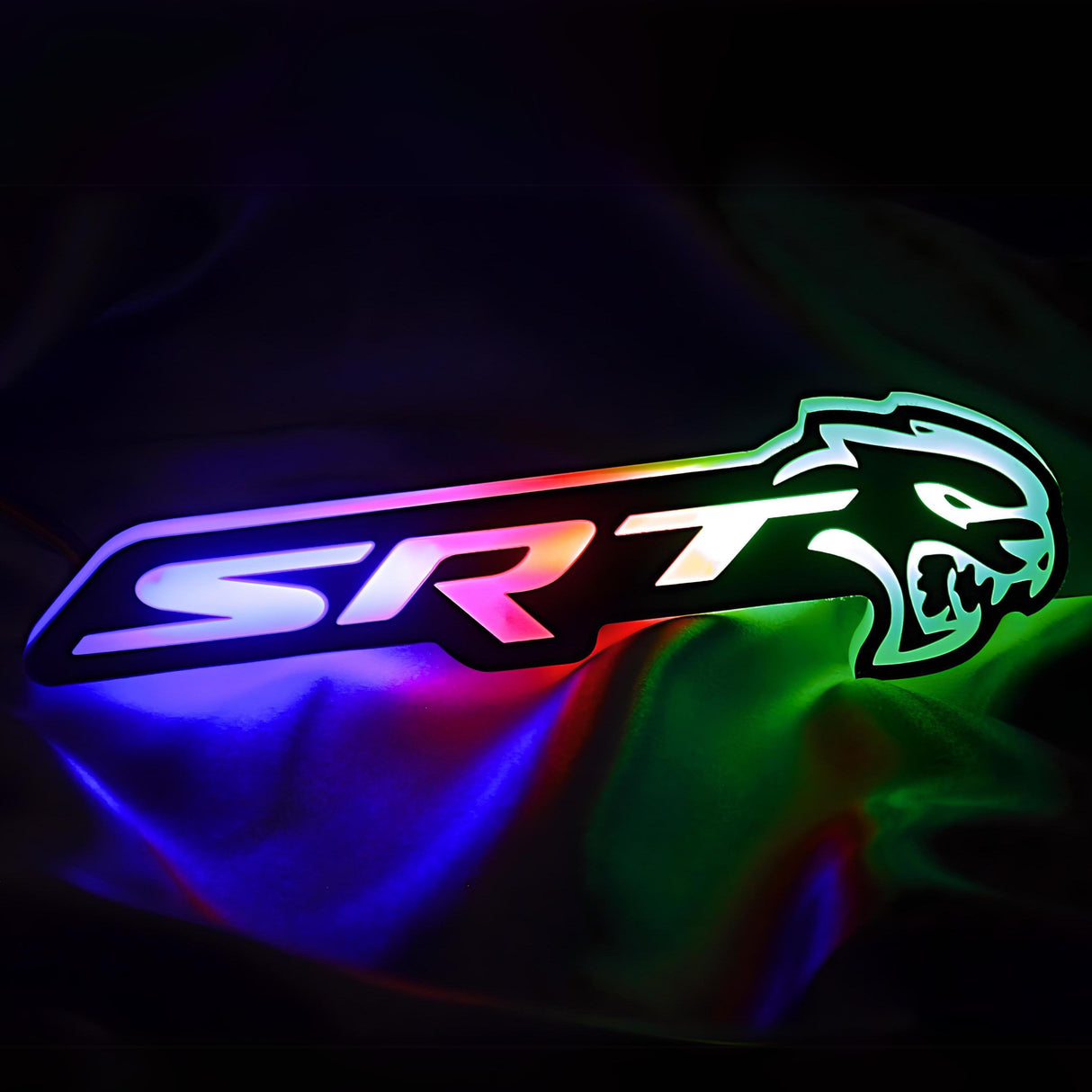 Multicolor SRT Hellcat Style RGB LED Emblem Grille Badge