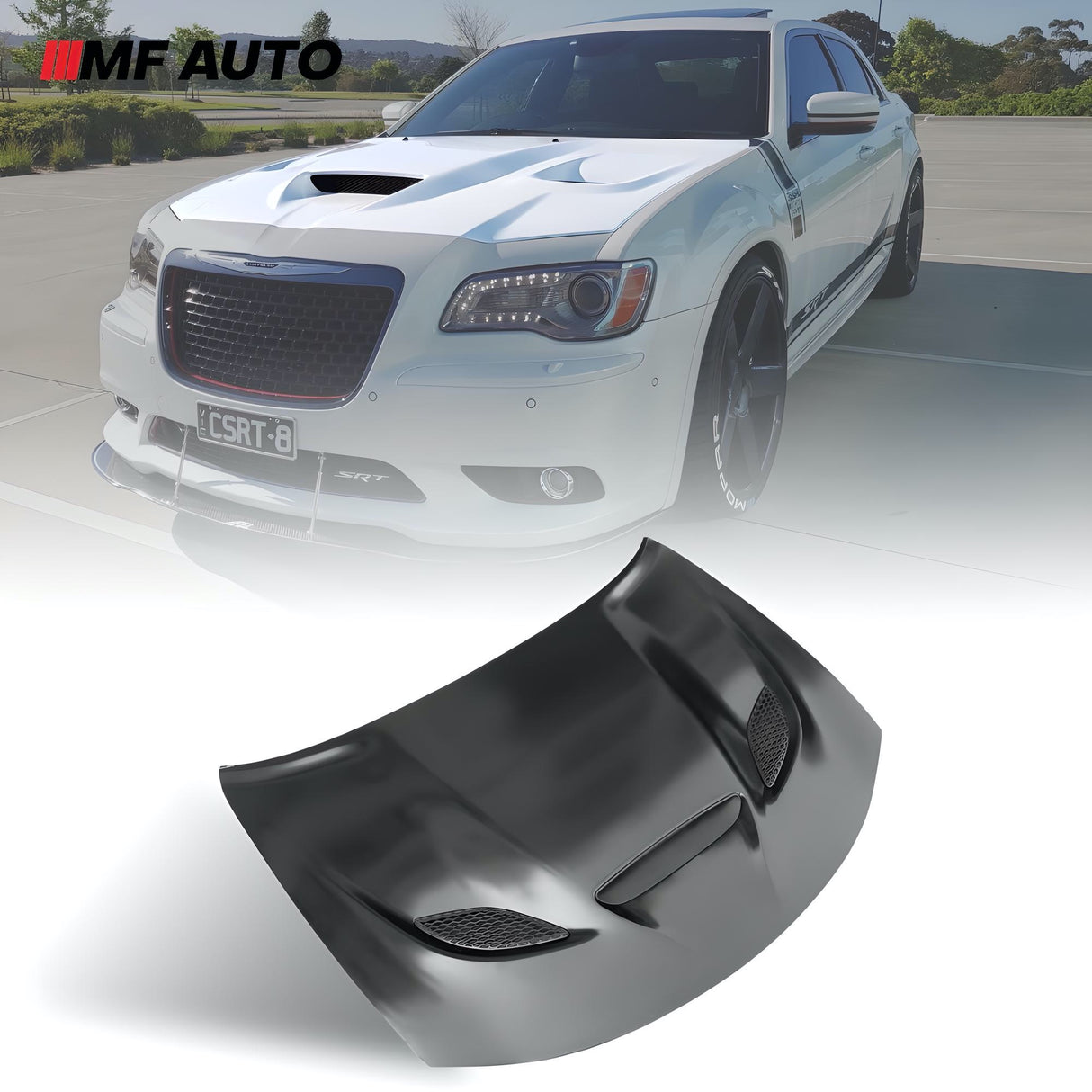 2011 - 2023 Chrysler 300 / SRT Hellcat Style with vented Bezel Aluminum Hood