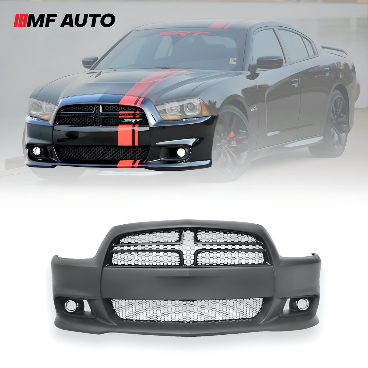 2008-2014 Dodge Charger / SRT 8 Style Front Bumper with Grill & Fog Covers