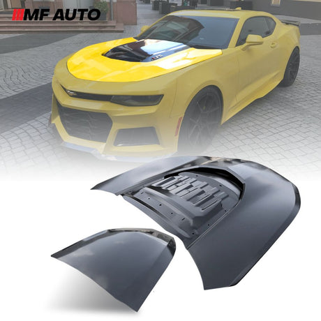 2016-2023 Chevrolet Camaro ZL1 Style Aluminum Hood with bold air intakes for aggressive styling and enhanced performance.