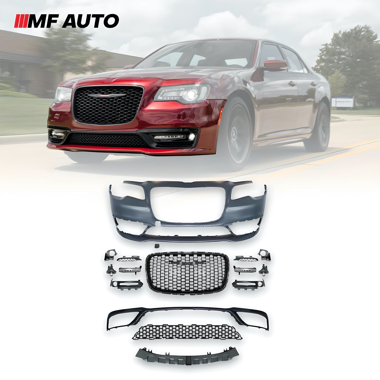 2015-2023 Chrysler 300 S Front Bumper with grille, fog lights, and DRL for bold styling and enhanced performance.