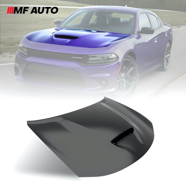 2015-2023 Dodge Charger Daytona Scat Pack Style Aluminum Hood with vented bezel for aggressive styling and enhanced performance.