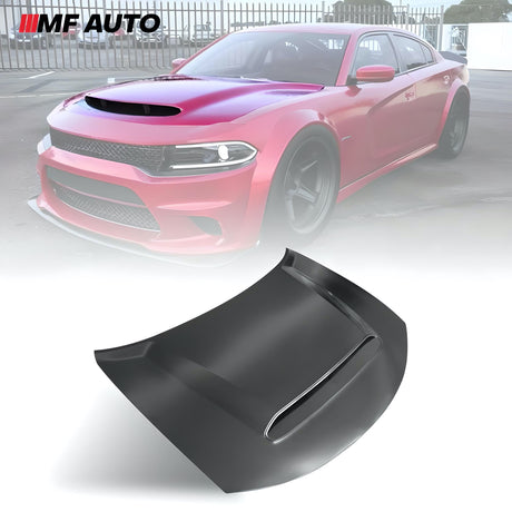 2015-2023 Dodge Charger Demon Style Aluminum Hood with air vent scoop for bold styling and enhanced performance.