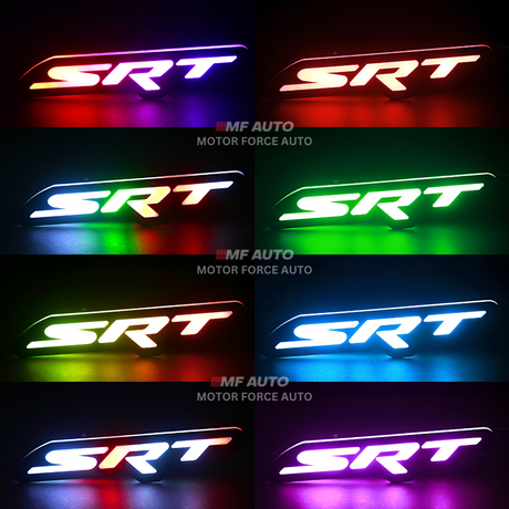 Flow Series RGBW LED SRT Emblem designed to make your vehicle stand out at car shows.