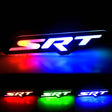 Flow Series RGBW LED SRT Emblem for Dodge Charger and Challenger with stunning lighting effects and Bluetooth control.