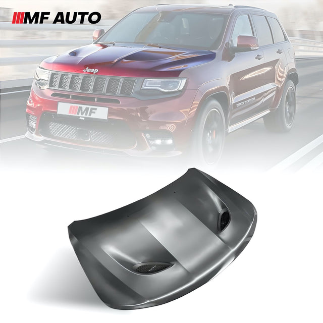 2011-2021 Jeep Grand Cherokee SRT Style Aluminum Hood with vented bezels for bold styling and enhanced performance.