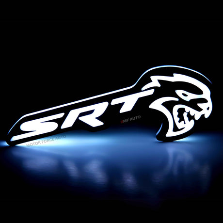 Customizable Flow Series RGBW LED SRT Hellcat Emblem with solid RGB colors and flowing patterns.